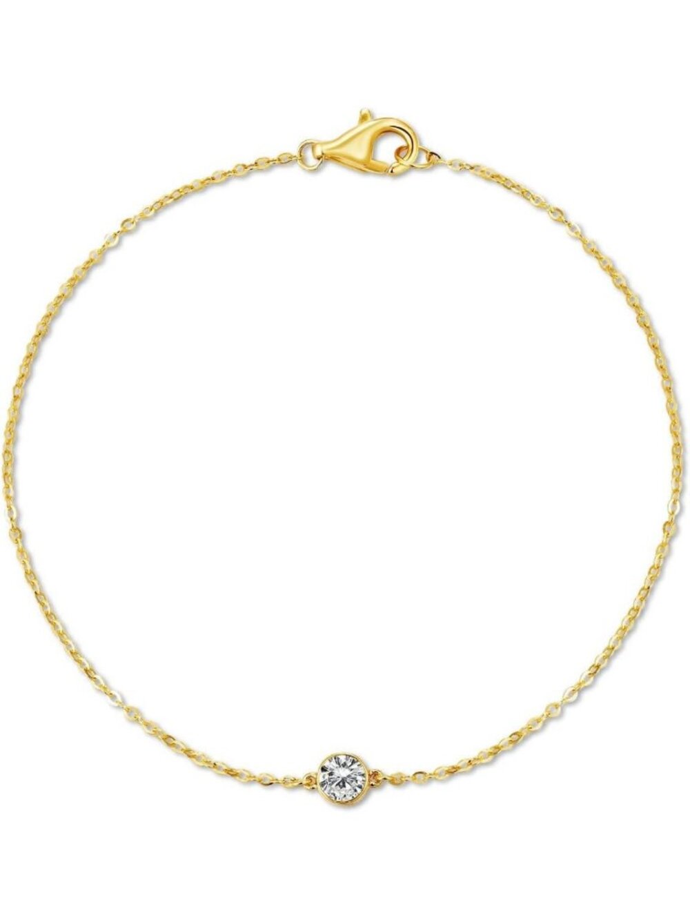 14k Solid Gold Diamond Station Bracelet for Women, 0.32ct Lab Grown, No